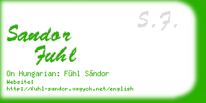 sandor fuhl business card